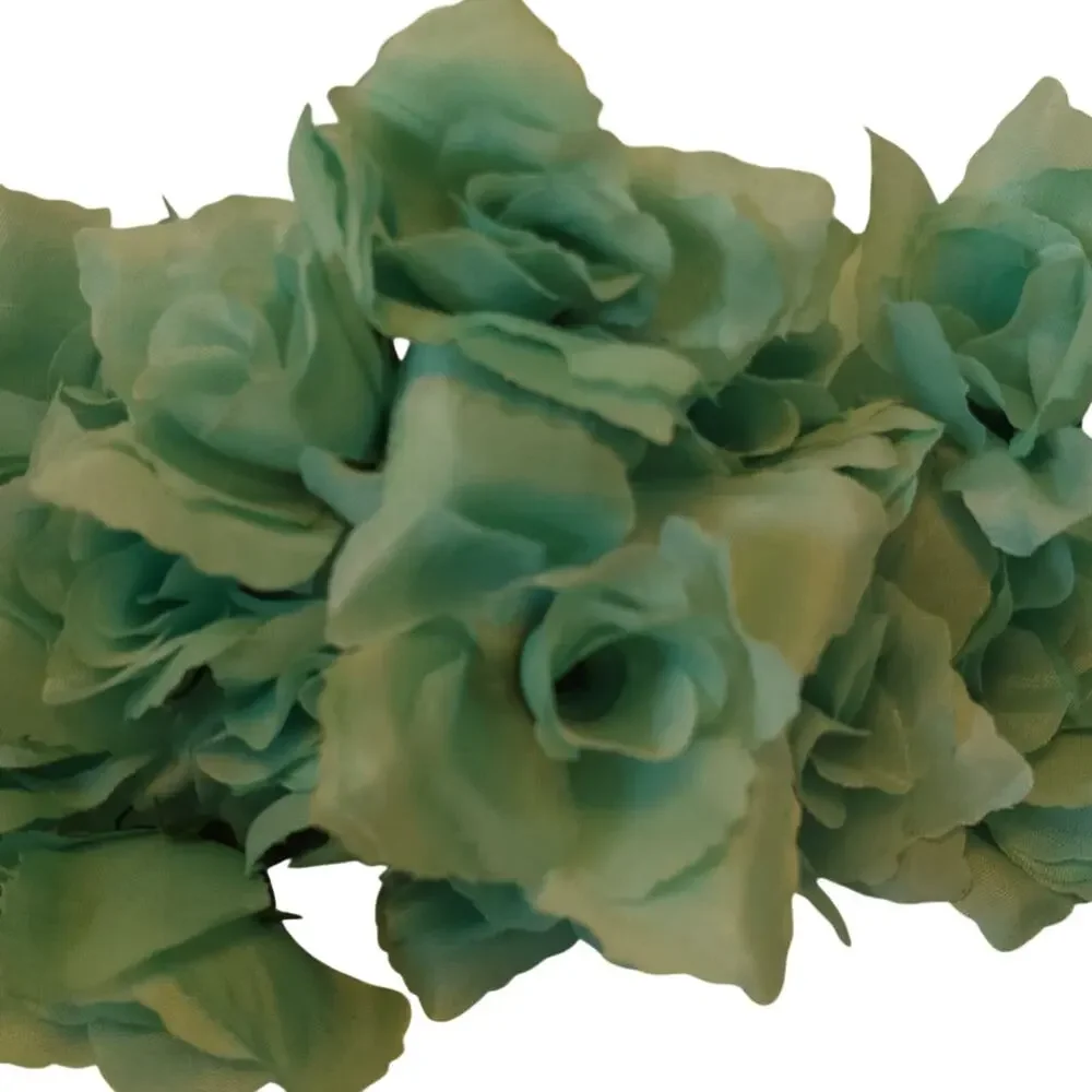 Artificial Mint Aqua Green Roses Lot of 50 2.5in Short Stems Wedding Craft